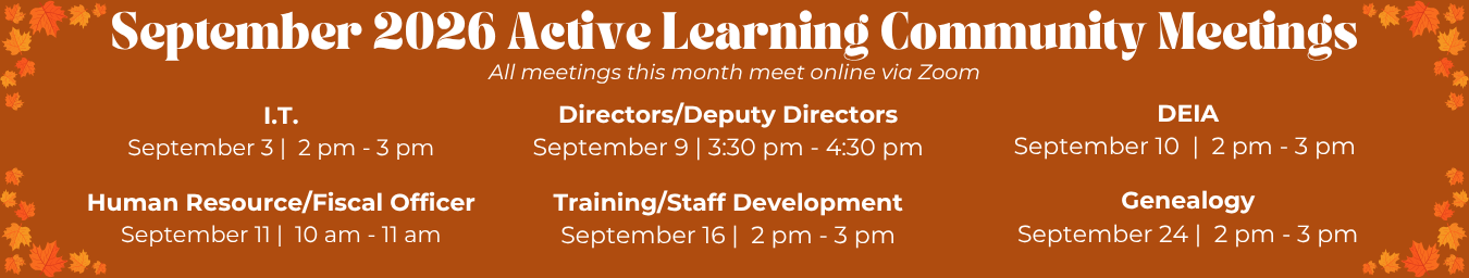 September Active Learning Community Meetings