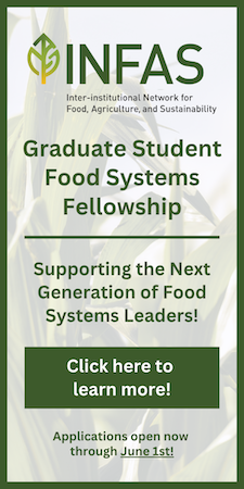 INFAS Graduate Student Food Systems Fellowship flier. 